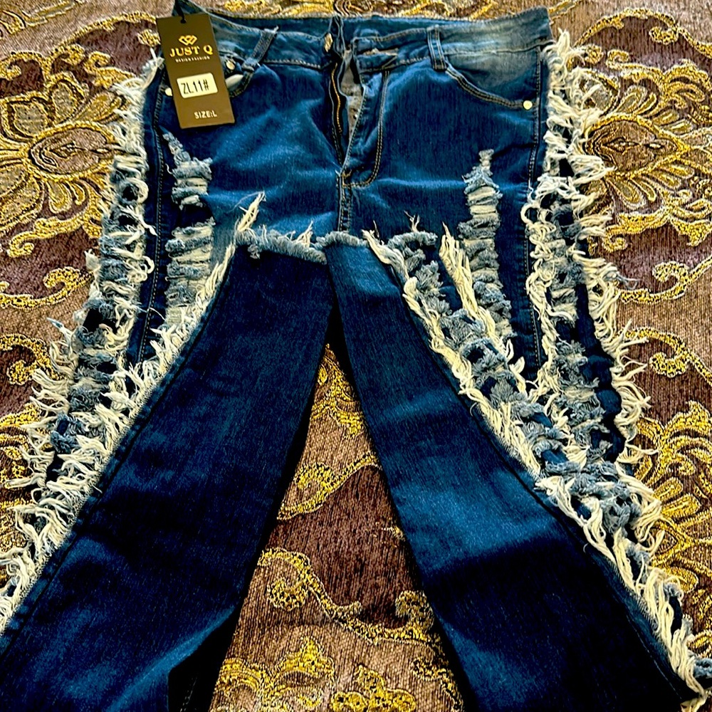 Just Q fringe skinny jeans